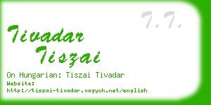 tivadar tiszai business card